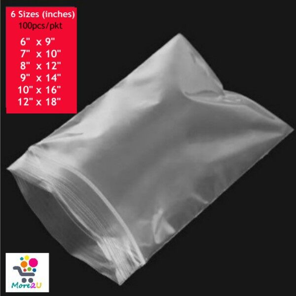 ( Big Size) 100pcs Plastic Zipper Bag / Packaging Plastic Bag with Sealable Zip Lock Bag Lazada