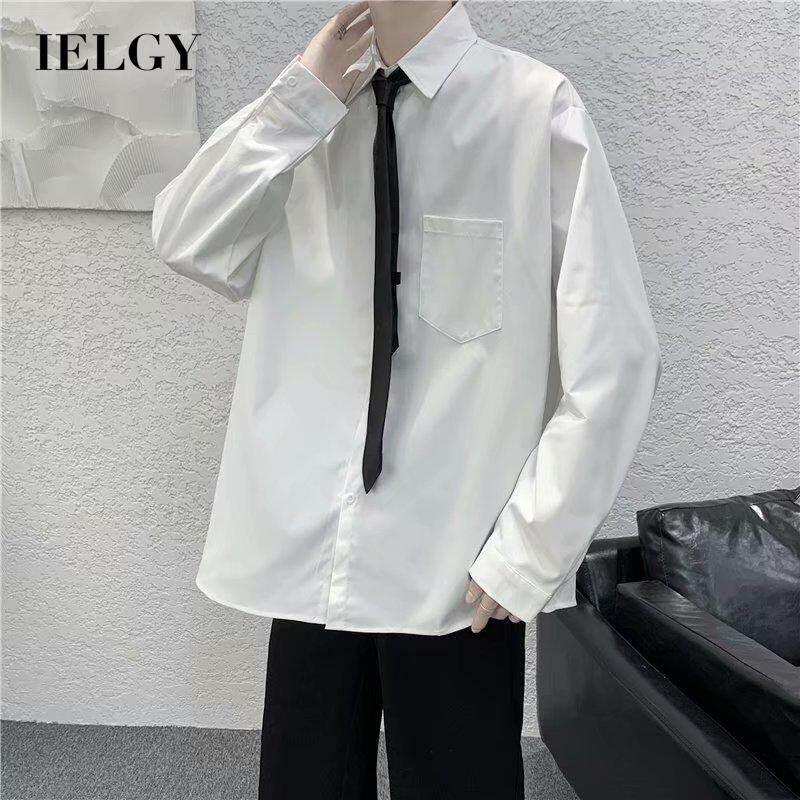 IELGY 【M-3XL】college style white shirt loose casual Korean style top