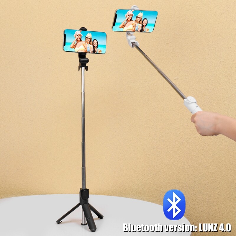 Retractable Selfie Sticks Tripod Stand Bluetooth Remote Control Rotatable Folding Wireless Selfie Rod Compatible with iPhone Samsung Xiaomi Phones