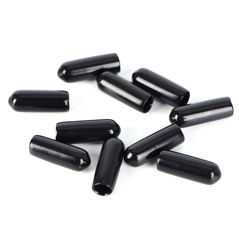 Trailb 10pcs black rubber end caps for 4 lines quad stunt kite fixed parts 3/4/5/6/7/8mm