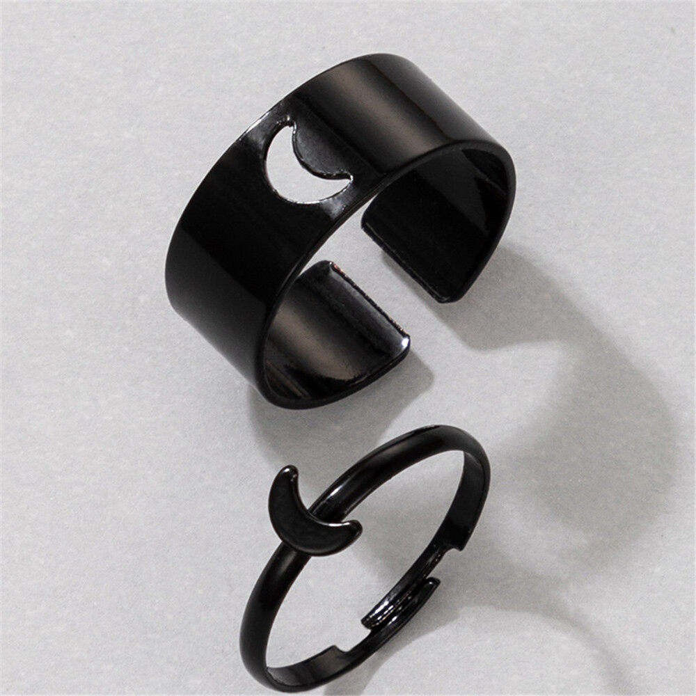 Couple Ring Set Vintage Rings Star Moon Heart Open Rings Women Girls Ring Open Rings Ring Set Women Ring