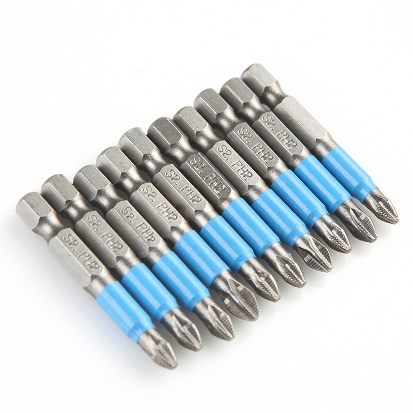 10 Cái Đầu Tua Vít Phillips Chạy Điện Bọc Cao Su Cán Lục Giác Bằng Thép 50Mm