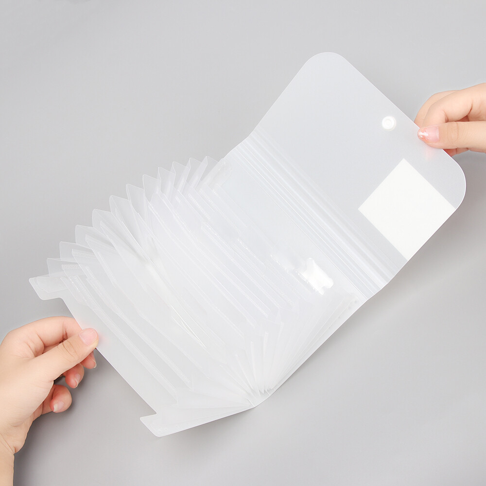 Thiết Bị Văn Phòng A6 Hộp Đựng Tệp Bằng Nhựa Tệp Tài Liệu Túi Đựng Tài Liệu Túi Sắp Xếp Giấy 12 Túi
