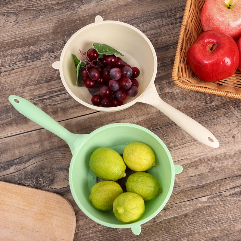 Kitchen Rice Drain Spoon with Handles Rice Sieve Plastic Colander Multifunctional Strainer Basket for Fruits Vegetables Mesh Flour Sieve