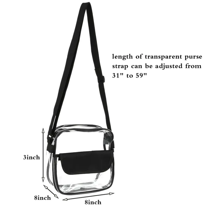 Clear Crossbody Messenger Shoulder Bag With Adjule Strap Clear Crossbody Messenger Shoulder Bag