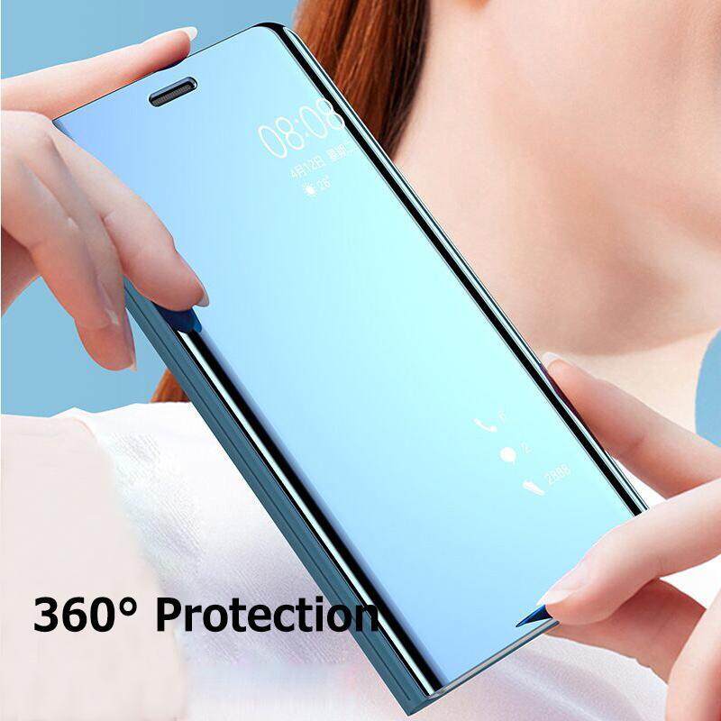 Giá Dành cho Samsung Galaxy Samsung Galaxy M20 Ốp Lưng Sang Trọng Slim【Mirror】Intelligent Đứng Da Lật Ốp Điện Thoại