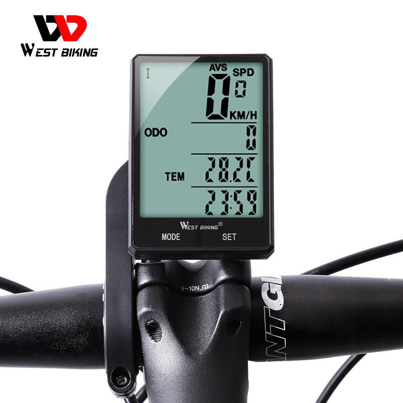 Đồng Hồ Bấm Giờ WEST BIKING 2.8 Cho Xe Đạp, Đồng Hồ Điện Tử Có Dây Màn Hình Lớn Chống Mưa Đo Vận Tốc