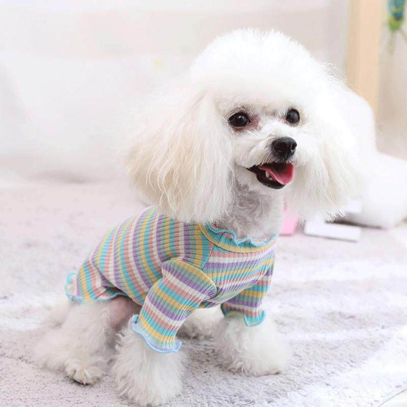 Miễn Phí Vận Chuyển Cho Thú Cưng Quần Áo Cho Chó Con Vest Áo Thun Áo Dễ Thương Cầu Vồng Bộ Đồ Ngủ Mèo Mùa Đông