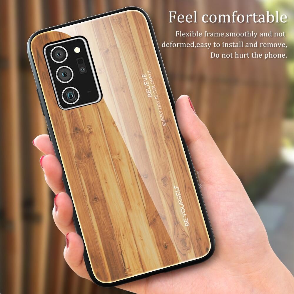 Wood Grain Phone Case for Samsung Galaxy Note 20 Ultra Tempered Glass ...