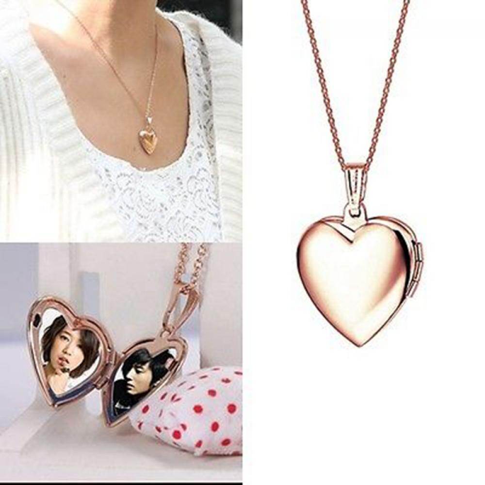 1PC Heart Shaped Friend Photo Picture Frame Locket Pendant for Necklace Fashion