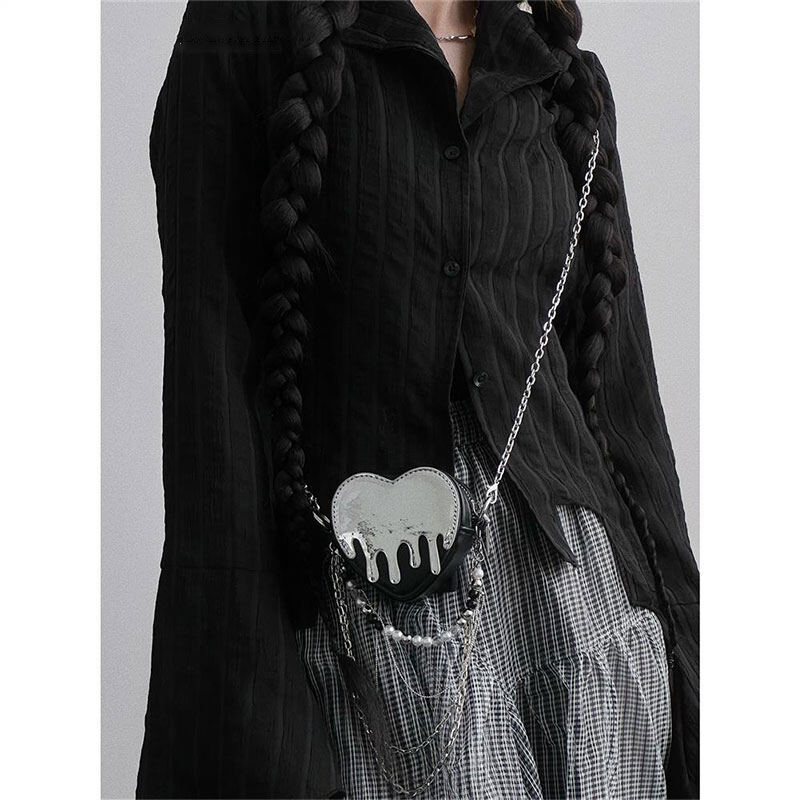 ELACCENT Y2K dissolved heart Mini chain lipstick headset pack