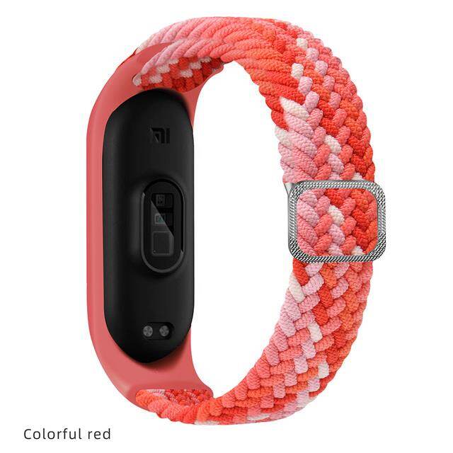 Bracelet for Mi band 6 Strap Elastic adjustable Nylon Braided Miband4 miband 5 correa Wristband xiaomi Mi band 4 3 5 6 7 strap