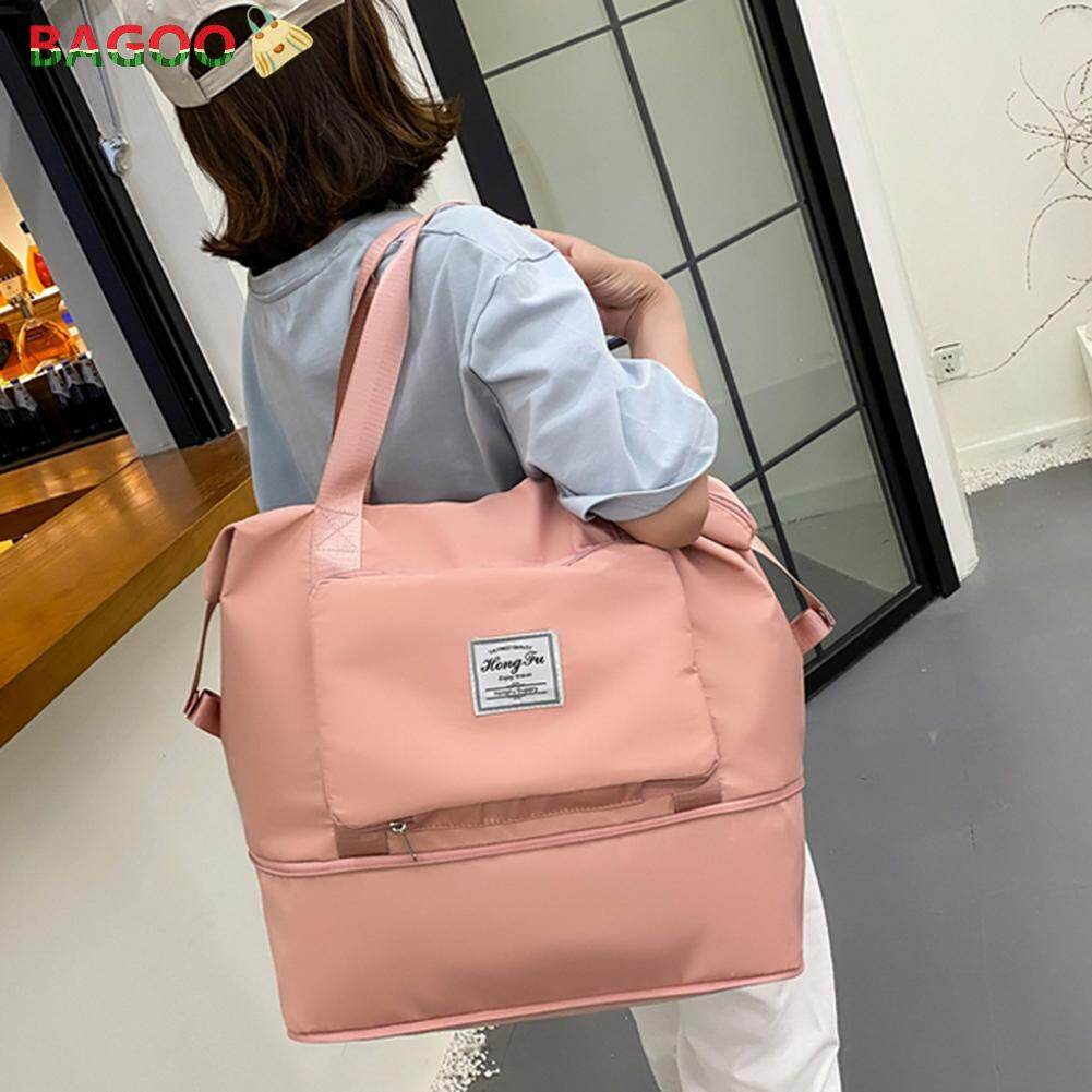 Fashionable Women Shoulder Bag Waterproof Oxford Cloth Handbag Foldable Large Capacity Training Travel Gym Bags