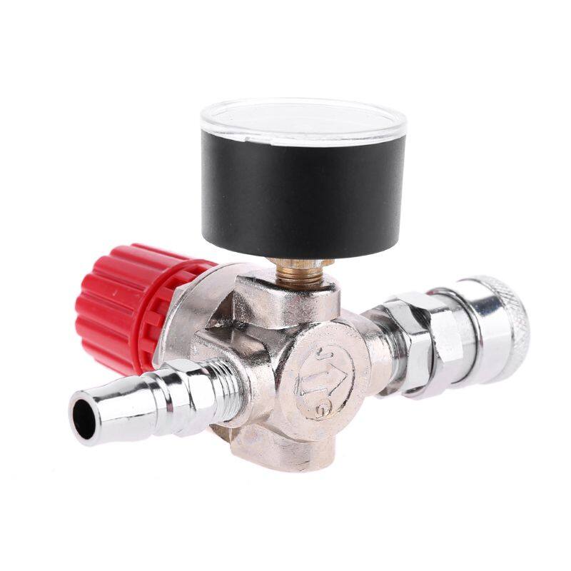 Pressure Regulator Switch Valve Gauge w Male/Female Connector for Air Compressor