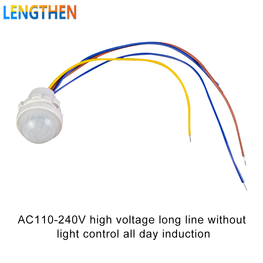 Kéo Dài Cảm Biến Tự Động Công Tắc Đèn LED Cảm Biến Chuyển Động Của Con Người Cảm Biến Chuyển Động Hồng Ngoại Phát Hiện PIR Hồng Ngoại Đầu Dò LED Bộ Cảm Biến Chuyển Động Cơ Thể