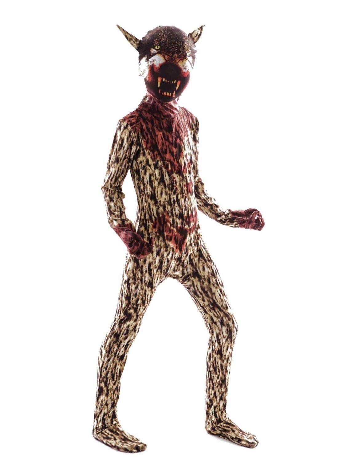 3D Horror Monster Clown Halloween Costume for kids Werewolf Scary Cosplay Children Carnival Party Creepy Clothes Mask