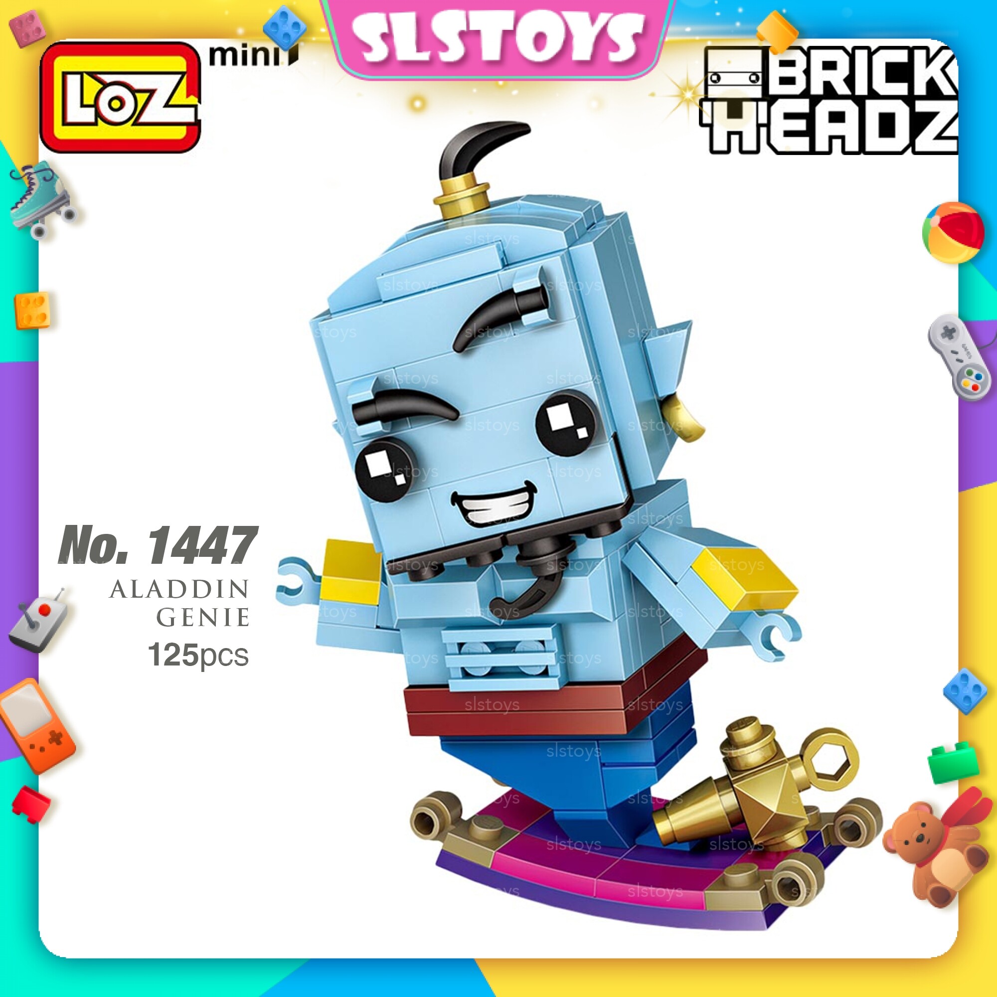 LOZ MINI Brick Headz Nano Diamond Creative Brick Aladdin Genie Lamp Magic Carpet 125pcs Character Cartoon | Lazada LOZ MINI Brick Headz Nano Diamond Creative Brick Aladdin Genie Lamp Magic Carpet 125pcs Character Cartoon | Lazada