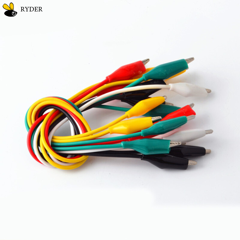 10pcs Professional Colorful Alligator Clip Test Power Cable Conductivity Test Wire Strong Electrical Strong Jumper Elasticity