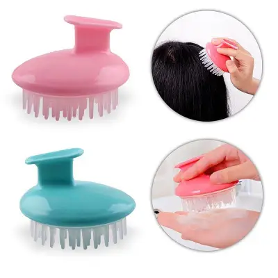 1PC Silicone Massager Shampoo Scalp Massage Brush Hair Washing Bath Brush-Pink