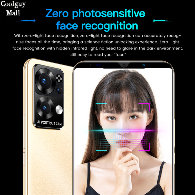 COOLGUY Coolguy Điện Thoại Thông Minh Rino7 Pro 8GB + 128GB 5.8 Inch Tương Thích Với Điện Thoại Thông Minh Màn Hình Lớn Toàn Màn Hình Độ Phân Giải Cao Điện Thoại Di Động Nhận Diện Khuôn Mặt