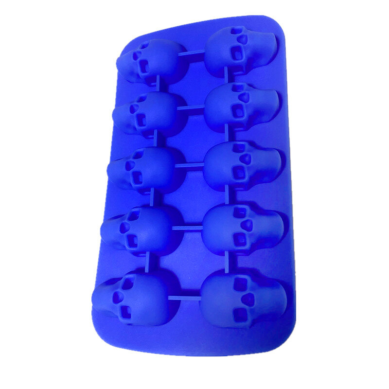 Hoomall 10 Cells 3D Skull Ice Cube Mold Silicone Ice Cube Maker Tray DIY Whiskey Cocktail Ice Ball Mold Chocolate Pastry Mould