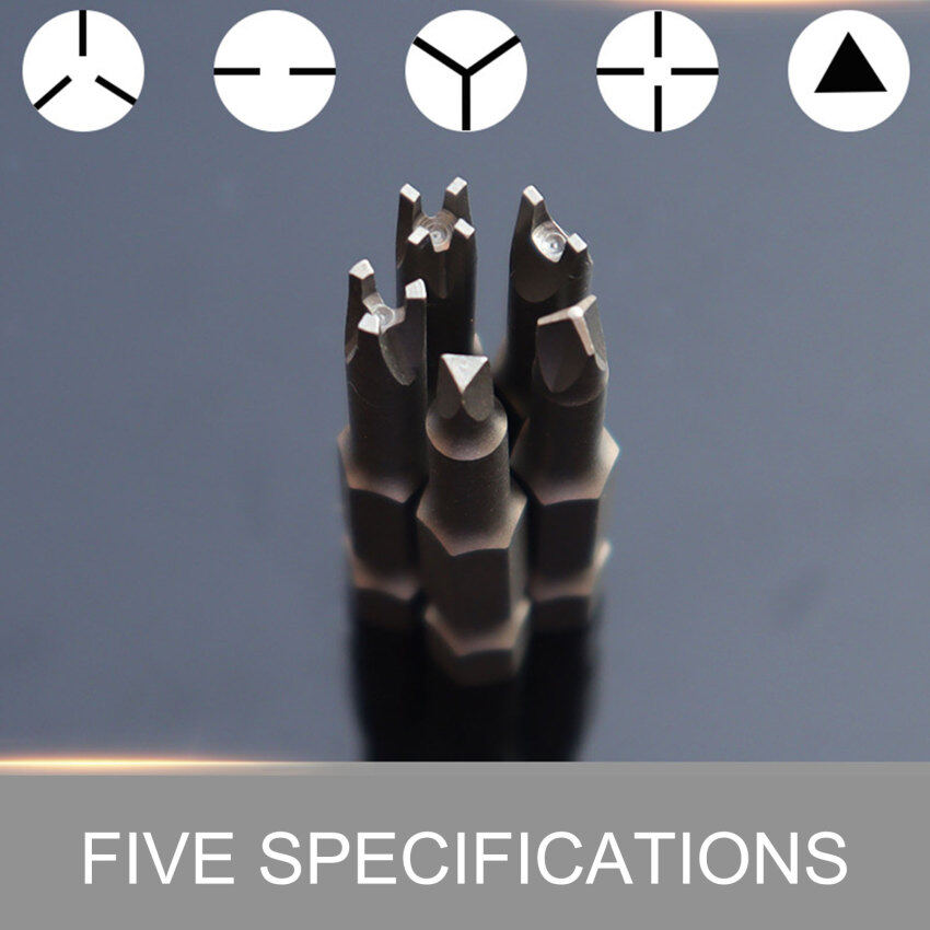 5Pcs 50mm Special-Shaped Screwdriver Set U-Shaped Y-Type Triangle Inner Cross Three Points Screwdriver Bit Tool