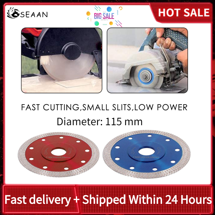 [SEAAN] Diamond Saw Blade Cutting Disc, 115 Mm 4.5" Super Thin Porcelain Cutting Blade, Dry/Wet Angle Grinder Wheel Disc For Cutting Porcelain Tiles, Granite Marble Ceramics Reinforced Concrete