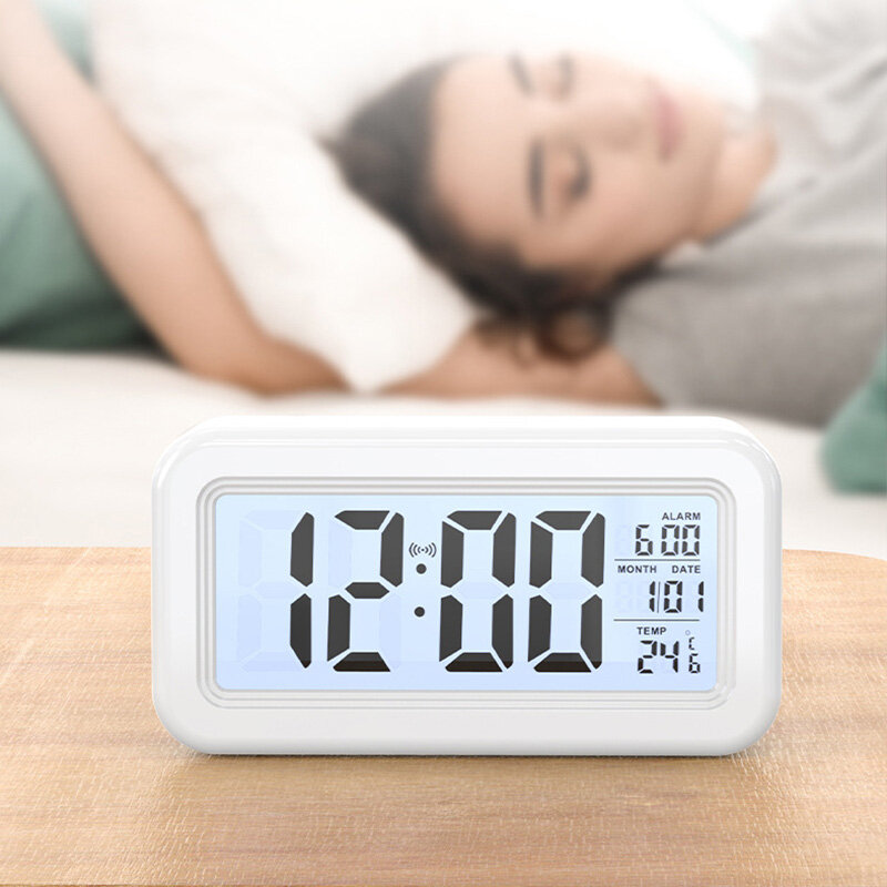 Alarm clock simple clock digital display LCD lazy snooze mute backlight electronic clock