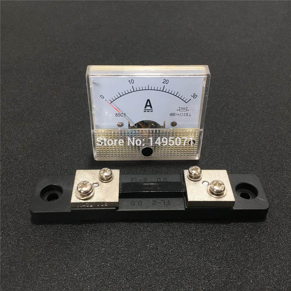 Analog Ammeter 85C1 DC Ammeter - Analog Current Meter Panel 1A-500A Range (75A 75mV Shown) 85C1 Meter