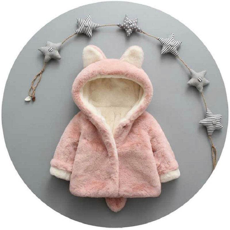 PatPat Baby Boy Toddler Boy Coat Adorable Ear Decor Solid Hooded Coat for Baby Girl Boy