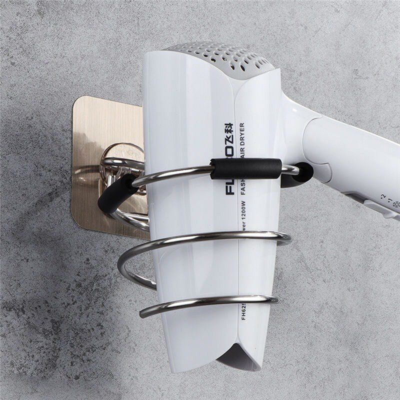 Spiral Hair Dryer Holder Rack Barber Salon Styling Blower Stand Storage Straighteners Organizer Hairdryer Stainless Steel Stand Bracket