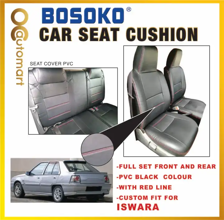 Proton Iswara Custom Fit Oem Car Seat Cushion Cover Pvc Black