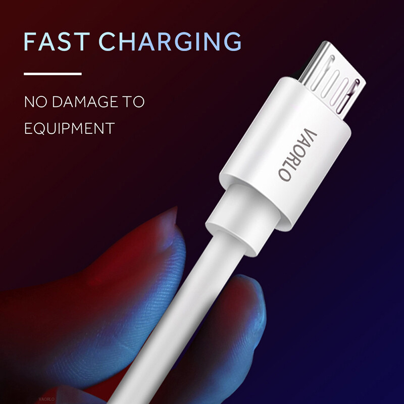VAORLO 3A USB Micro Charging Cable Flash Charge Data Cable Fast Charging For Android Devices Huawei Xiaomi Oppo Vivo Charger Cable