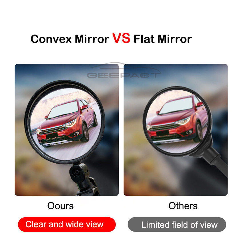 Geepact Rearview Mirror 2 PCS Bicycle Mirror Handlebar Rearview Mirror Wide Angle 360°Rotate Looking Glass Universal Cycling Bicycle Rear View Mirror for E-bike MTB Scooter Motorcycle Road Bike Ordinary Bikes etc.