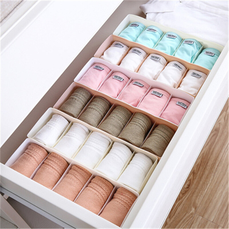 Household Japanese-style 5-grid Multi-purpose Plastic Storage Box Underwear Socks Storage Box Drawer Wardrobe Organizer