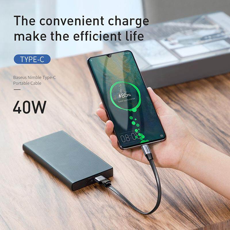 Baseus cáp sạc USB type C 5A/40W sạc siêu nhanh thiết kế di động cho Huawei P30 Pro Mate 20/ Huawei/ Samsung S10/ Xiaomi/ Vivo - INTL