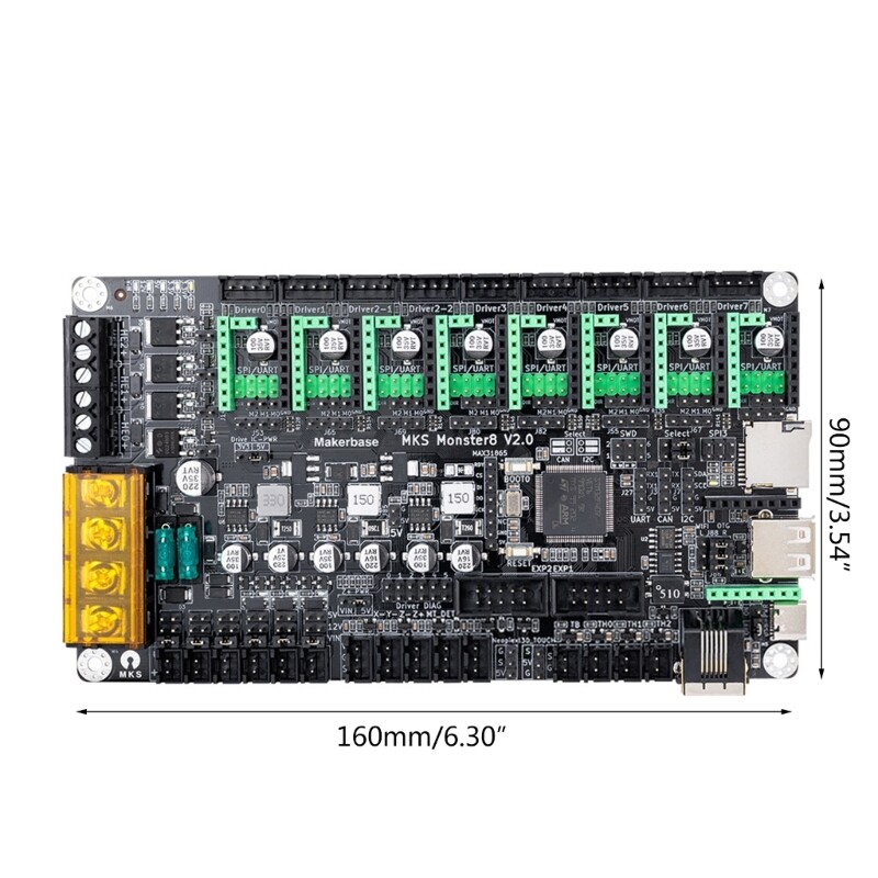 MKS Monster8 V2 Motherboard 3D Printer Monster 32Bit 8 Axis Controller Mainboard