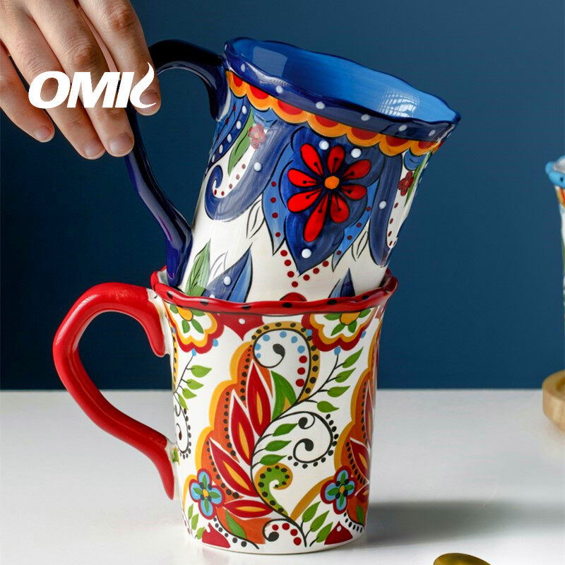 Omk Đỏ Luca loạt 500ml cốc cà phê Cốc gốm