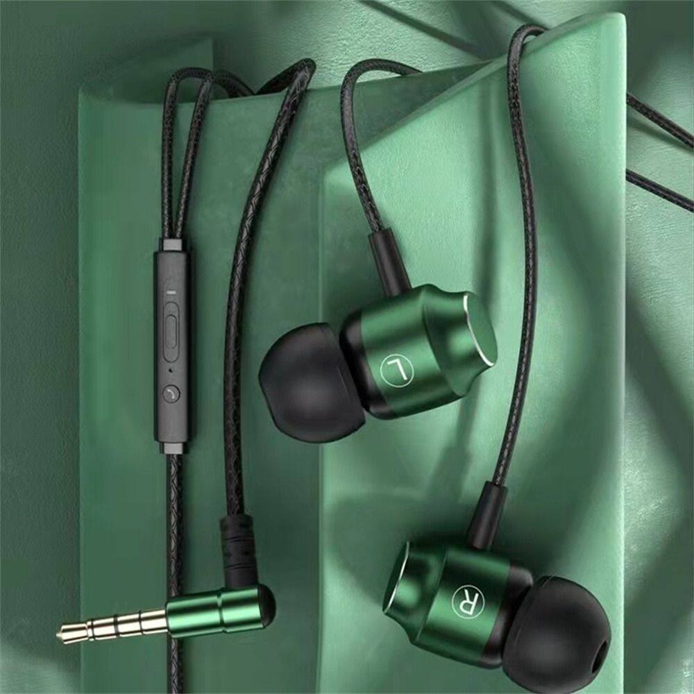 OOC Màu xanh lá cây Dành cho điện thoại Âm thanh nổi Bass Giắc L Tai nghe nhạc Có Micro Tai nghe micro Tai nghe có dây Tai nghe nhét tai loại C Tai nghe 3.5mm