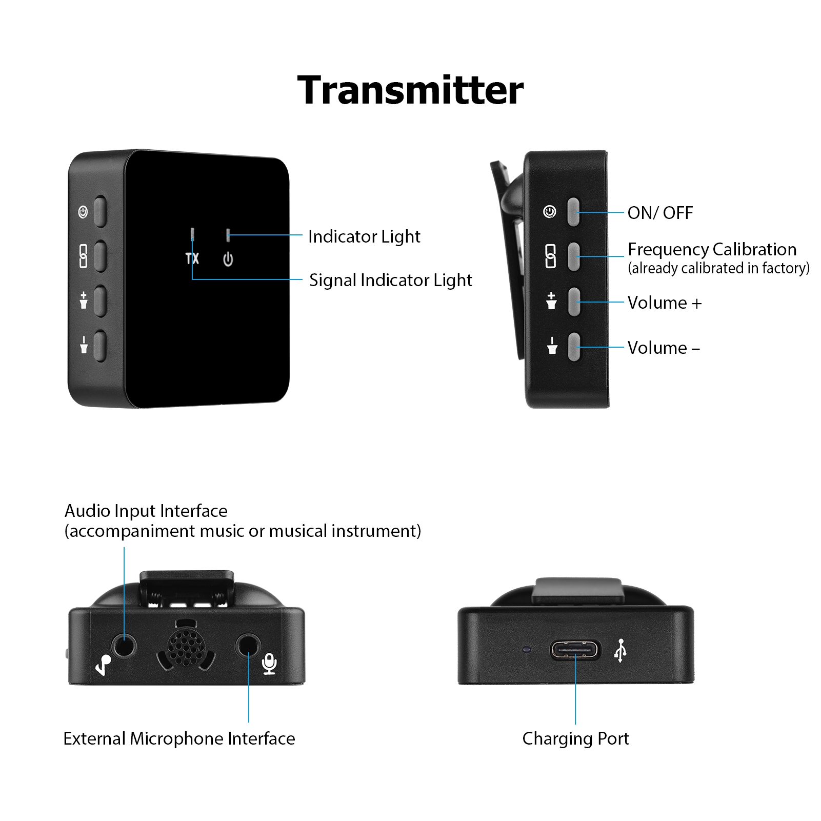 Wireless Lavalier Microphone UHF Wireless Lavalier Mic 2 Transmitters and Receiver with Clip Rechargeable Microphone with Windscreen for Interview Live Show Vlog Shooting Teaching Meeting Speech (Type 2)