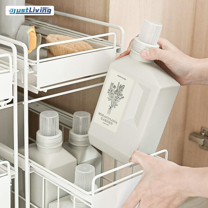 JustLiving Hộp Đựng Chất Làm Mềm Gia Dụng Hộp Đựng Chất Tẩy Rửa Chai Có Thể Đổ Đầy Chất Lỏng Giặt Dung Tích Lớn Bằng Nhựa Hộp Đựng Chất Tẩy Rửa Đồ Làm Sạch Chất Làm Mềm Dầu Gội Thay Thế Chai Rỗng