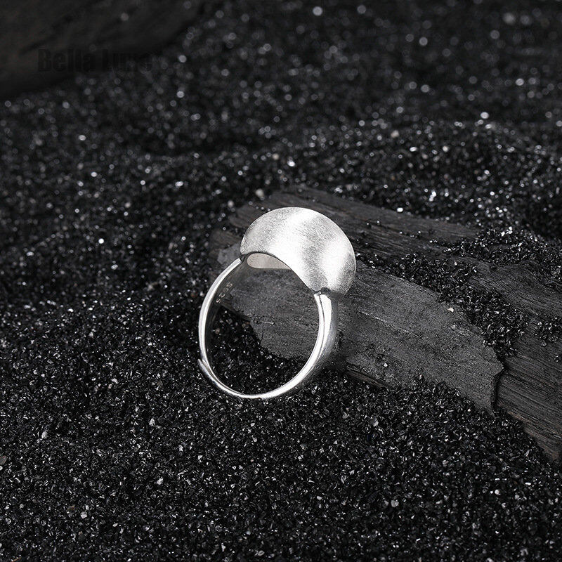 New S925 Sterling Silver Màu Bạc Xước Đánh Bóng Bán Cầu Vòng Vô Song Của Phụ Nữ Chỉ Số Nhẫn Đeo Ngón Tay