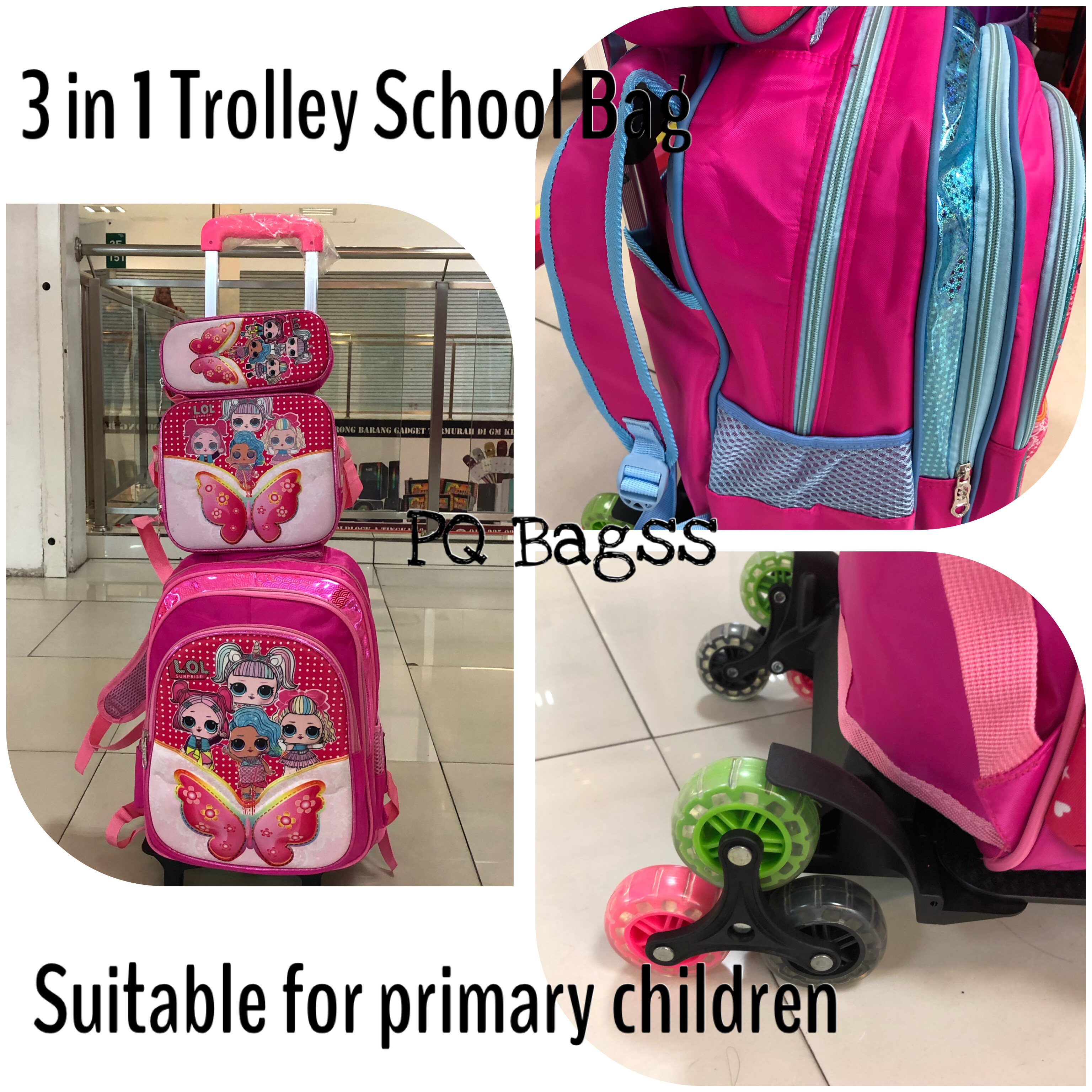 3 wheel school bag