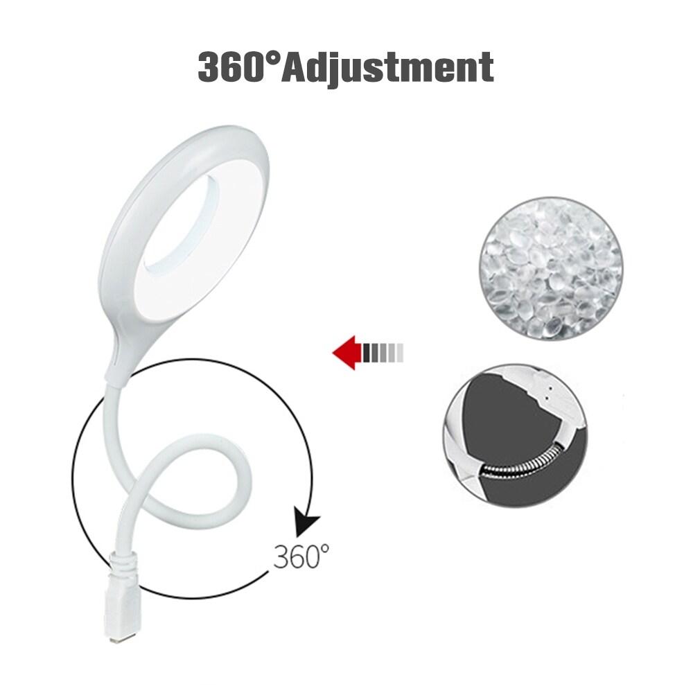 【JING】 USB Portable Dormitory Bedside Ring Folding Table lamp Eye Protection Students Learn To Read Available Night Lights