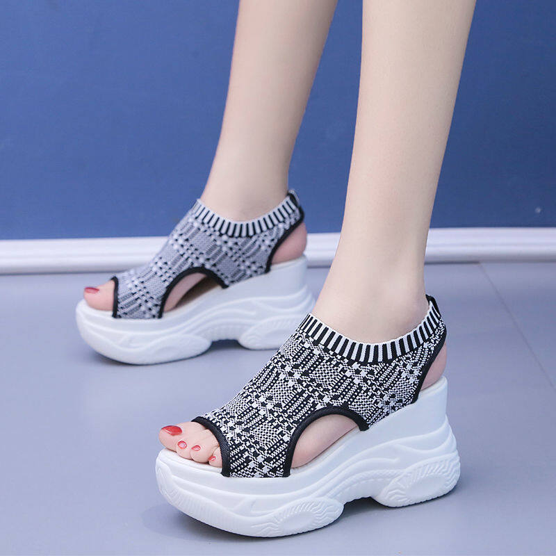 2023 Fashion Heel Sandals Female Wedge Heels High Heel Women Buckle Flat Leather Casual Summer Women's Sandals