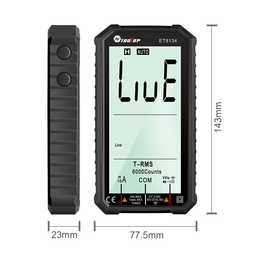 Smart Sensor Đồng Hồ Vạn Năng Màn Hình LCD Độ Nét Cao 4.7 Inch Tiện Dụng Đồng Hồ Vạn Năng Đa Năng Đo Điện Áp Dòng Điện Xoay Chiều Dòng Điện Áp Dòng Điện Một Chiều Chức Năng Đèn Nền