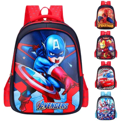 Little_Snoww Kids Cartoon PU Backpack School Bag Pack School Backpack Beg Sekolah Lelaki Beg Sekolah Perempuan Bag