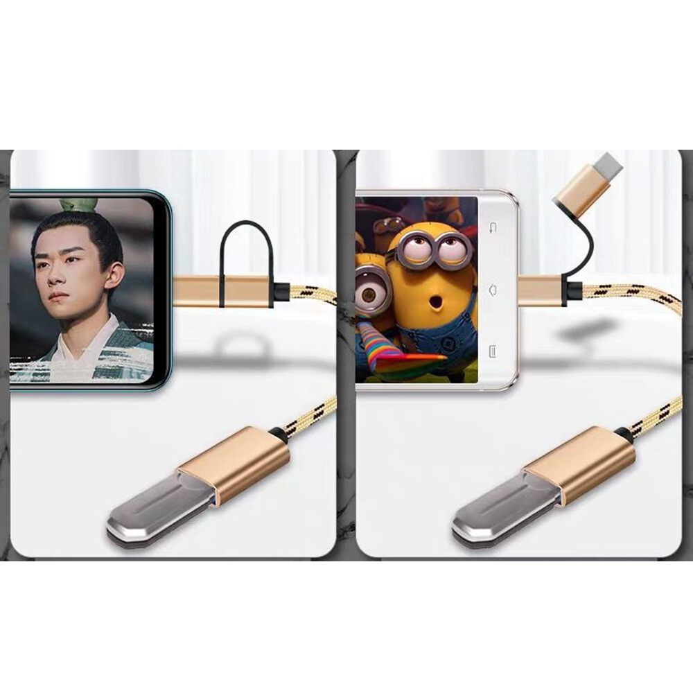 【happy-Store】2 in 1 Type C Micro usb to USB3.0 Adapter USB-C Data Transfer Cable for Type-C Phone USB 3.0 OTG Cable