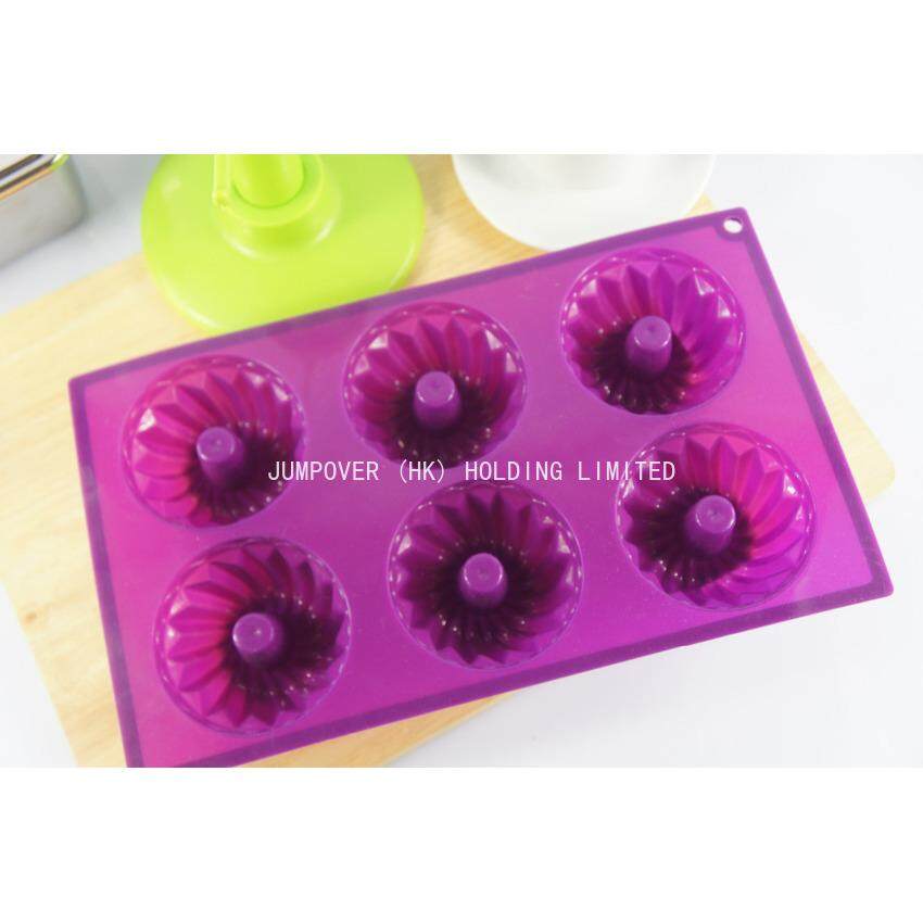 JUMPOVER (HK) GIỮ GIỚI HẠN 6-CavityMini Lạ Mắt Bundt Bánh Khuôn Silicon Và Bakingpan