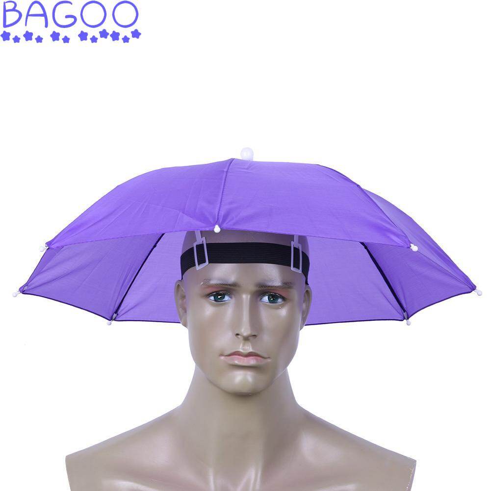 BAGOO Portable Head Umbrella Anti-Rain Outdoor Travel Fishing Anti-Sun Umbrellas Hat Kids Adults Supplies